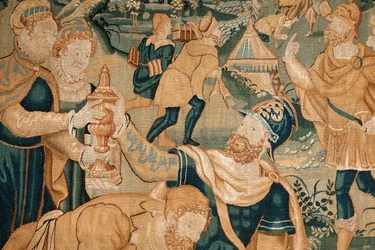 Toul (département 54), musée municipal, Tapisserie du Nord (16e siècle) (détail)